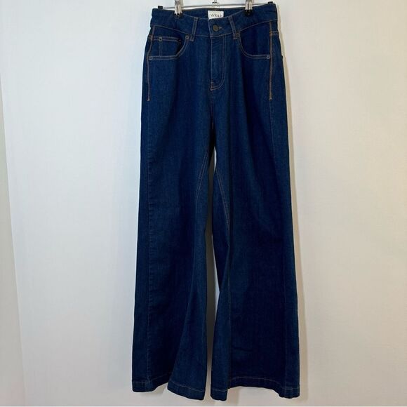 Wrap London Wide Leg Cotton Jeans Blue Denim U.S. Size 4 - Picture 4 of 15